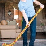 Shane Doan of the Phoenix Coyotes poses with 
his new Skittles-covered hockey stick. (Photo 
by Andrea Doan)