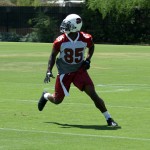Receiver Early Doucet during minicamp Tuesday, 
June 12. (Craig Grialou/Arizona Sports)