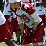 Todd Heap lines up during morning 
minicamp Wednesday, June 13. (Craig 
Grialou/Arizona Sports)