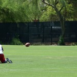 Jay Feely works on his field goals during 
morning minicamp Wednesday, June 13. (Craig 
Grialou/Arizona Sports)