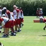 The Cardinals offense lines up during morning 
minicamp Wednesday, June 13. (Craig 
Grialou/Arizona Sports)