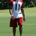 Receiver Larry Fitzgerald during morning 
minicamp Wednesday, June 13. (Craig 
Grialou/Arizona Sports)