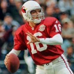 ASU hero Jake Plummer was a second round pick 
of the Cardinals in 1997, and the locals 
couldn't wait for him to start. "The Snake" 
threw four picks in an ugly 41-14 loss to 
Tennessee in his debut October 26, 1997.