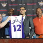 Kendall Marshall sports a Suns jersey for the 
first time. (Photo: Vince Marotta/Arizona 
Sports)