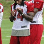 Running back Ryan Williams enjoys a moment to himself during 
Cardinals Training Camp in Flagstaff Wednesday. (Photo: Vince 
Marotta/Arizona Sports)
