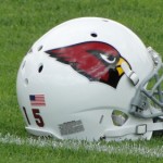 Michael Floyd's helmet at Cardinals Training Camp in Flagstaff 
Wednesday. (Photo: Vince Marotta/Arizona Sports)