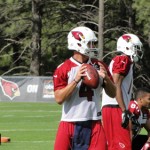 Kevin Kolb drops back to throw during Cardinals Training Camp in 
Flagstaff Wednesday. (Photo: Vince Marotta/Arizona Sports)