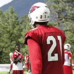 Patrick Peterson returns to the huddle during Cardinals Training 
Camp in Flagstaff Wednesday. (Photo: Vince Marotta/Arizona Sports)