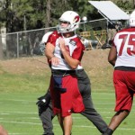 Quarterback Kevin Kolb delivers a pass during Cardinals Training 
Camp in Flagstaff Wednesday. (Photo: Vince Marotta/Arizona Sports)
