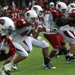 The play starts during training camp in Flagstaff on July 31, 2012. 
(Adam Green/Arizona Sports)