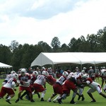 The Cardinals run a play during training camp in Flagstaff on July 31, 
2012. (Adam Green/Arizona Sports)