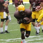 Wide receiver Rashad Ross during a drill at Camp Tontozona Friday, August 17, 2012. (Photo: Vince Marotta/Arizona Sports)