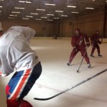 The Phoenix Coyotes' players skated hard at the first practice after the end of the bargaining agreement on Jan. 6 between the NHL and the players' union. (Photo by Kyndra de St. Aubin)