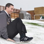 Snow fell at Salt River Fields at Talking Stick Wednesday afternoon just three days before the start of Spring Training (Photo courtesy of L.M. Parr/Arizona Diamondbacks)