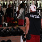 Kicker Jay Feely lifts weights during an offseason workout in Tempe on April 3, 2013. (Craig Grialou/Arizona Sports)