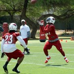 Patrick Peterson catches a punt during Arizona Cardinals OTAs on Tuesday, May 14 at the team's Tempe training facility. (Adam Green/Arizona Sports)