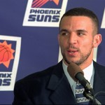 Jason Kidd, Phoenix Suns
December 28, 1996
The Phoenix Suns pulled off a blockbuster trade to land the former No. 2 overall pick, and his first game with the team saw him score six points while dishing out nine assists and grabbing seven rebounds in the first half of a 103-98 road win over the Vancouver Grizzlies. However, Kidd broke his collarbone in the game, and didn't see action again until a month and a half later.
