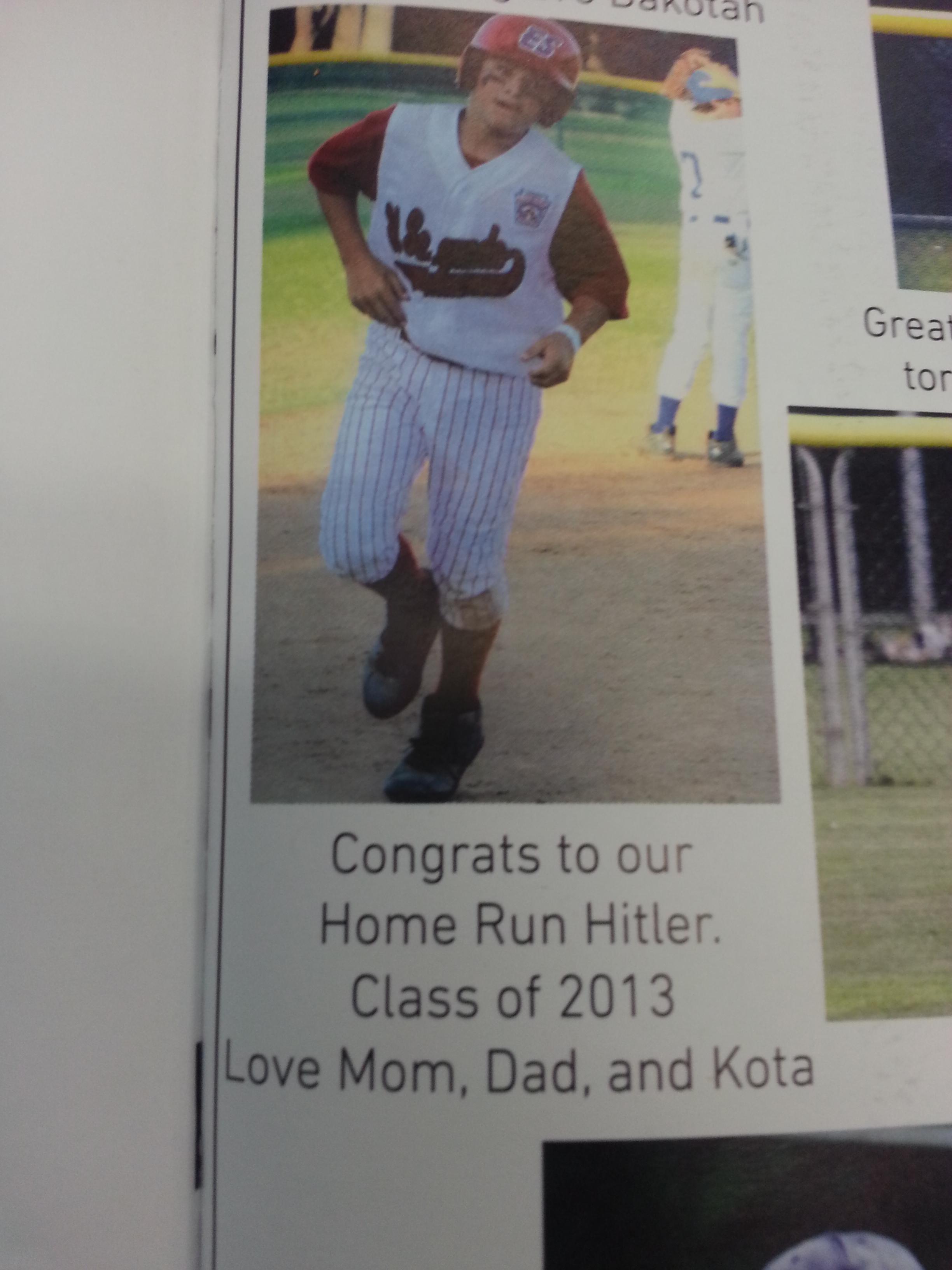 Unfortunate typo makes baseball player's yearbook funny