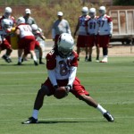 Receiver Charles Hawkins makes a catch during Arizona Cardinals OTAs at their Tempe training facility on Monday, June 3. (Adam Green/Arizona Sports)