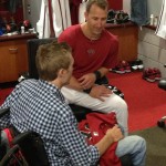 34th-round pick Cory Hahn meets with Arizona Diamondbacks infielder Willie Bloomquist at Chase Field Friday afternoon (Craig Grialou/Arizona Sports)