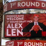 A sign outside US Airways Center welcomes Phoenix Suns first-round draft pick Alex Len. (Photo: Vince Marotta/Arizona Sports)