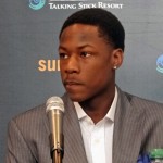 Suns first round draft pick Archie Goodwin answers questions from the media at US Airways Center. (Photo: Vince Marotta/Arizona Sports)
