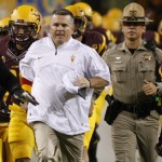 ASU football
Todd Graham jokes

Look, it's true Graham has bolted jobs rather quickly in the past. And yes, his exit from Pitt was a bit messy.

But that's in the past so time to move on.

The coach is very happy in Tempe, rebuilding a program that was in disarray when he took over and in a short time transforming it into a Pac-12 South contender. 

Who would want to leave that? Exactly.