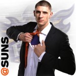 The Phoenix Suns' first jersey teaser featured Alex Len ripping off his suit to reveal what looks to be a purple jersey. (Photo courtesy of the Phoenix Suns Facebook)