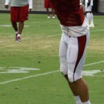 Receiver Robby Toma makes a catch during Arizona Cardinals training camp Tuesday, Aug. 13 at University of Phoenix Stadium in Glendale. (Adam Green/Arizona Sports)