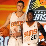 Suns rookies Alex Len (left) and Archie Goodwin. (Photo: Vince Marotta/Arizona Sports)