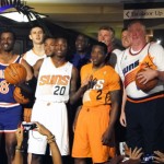 Suns players of past and present model the team's uniforms. (Photo: Vince Marotta/Arizona Sports)