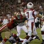 September 10, 2007 - Monster Park

49ers 20, Cardinals 17

The bright lights of Monday Night Football were unkind to Matt Leinart, who threw two interceptions in a three-point loss.