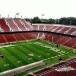 A rain-soaked Stanford Stadium before a 4 p.m. kickoff between Arizona State and Stanford. (Twitter photo/@doug620)