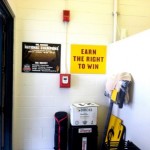 ASU brought its "Earn the right to win" sign to Stanford, and it's the last thing the Sun Devils see before they exit their locker room. (Twitter photo/@doug620)
