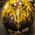 ASU unveiled its customized Shamrock Series helmet in Tempe, Ariz. (Dave Dulberg/Arizona Sports)