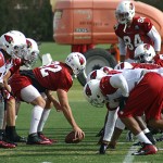 The Cardinals line up during practice at the team's Tempe training facility Nov. 20, 2013. (Adam Green/Arizona Sports)
