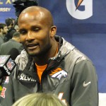 Denver cornerback Champ Bailey answers questions at Super Bowl XLVIII Media Day Tuesday, Jan. 28, 2014 at the Prudential Center in Newark, New Jersey. (Photo: Vince Marotta/Arizona Sports)