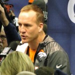 Peyton Manning answers questions at Super Bowl XLVIII Media Day Tuesday, Jan. 28, 2014 at the Prudential Center in Newark, New Jersey. (Photo: Vince Marotta/Arizona Sports)