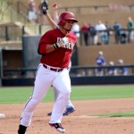 Arizona Diamondbacks outfielder Gerardo Parra runs the bases during a Cactus League game against the Los Angeles Dodgers at Salt River Fields at Talking Stick in Scottsdale Wednesday, February 26, 2014. (Photo: Clayton Klapper/Arizona Sports)