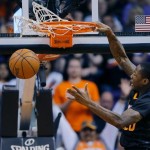 Phoenix Suns' Archie Goodwin dunks against the Orlando Magic during the first half of an NBA basketball game, Wednesday, March 19, 2014, in Phoenix. (AP Photo/Matt York)