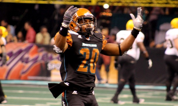 Arizona Rattlers’ Jeremy Kellem pumps up the crowd during the Rattlers’ 73-69 win over ...