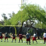 The Cardinals go through voluntary workouts at the Tempe facility April 24, 2014. (Adam Green/Arizona Sports)