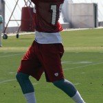 Receiver Brittan Golden makes a catch during Arizona Cardinals OTAs at the team's Tempe training facility May 27, 2014. (Adam Green/Arizona Sports)
