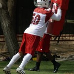 Linebacker Larry Foote during OTAs at the Cardinals' Tempe training facility Monday, June 2. (Adam Green/Arizona Sports)