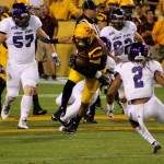 D.J. Foster carries the ball in ASU's 45-14 victory over Weber State Thursday at Sun Devil Stadium. (Photo: Clayton Klapper/Arizona Sports)