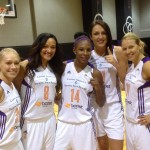 Phoenix Mercury players are shown prior to a championship rally in US Airways Center in Phoenix on Sunday, Sept. 14, 2014. (Twitter Photo/@PhoenixMercury)
