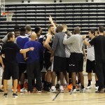 Phoenix Suns players and coaches huddle together during training camp in Flagstaff, Ariz., on Tuesday, Sept. 30, 2014. (Photo: Craig Grialou/Arizona Sports)