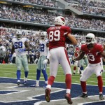 Week 9: Cardinals 28, Cowboys 17 - It was a battle of two of the NFC's best teams, and if that wasn't enough, most Cards fans know about the history between them and the Cowboys. Arizona got off to a slow start, with Carson Palmer throwing a pick-six, but the QB rebounded to throw a trio of touchdown strikes while Arizona's defense held the Brandon Weeden-led Cowboys in check. Dallas running back DeMarco Murray, who had topped the 100-yard mark in every game of the season up to that point, was held to just 79 rushing yards