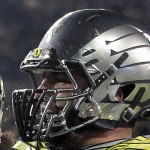Oregon Ducks - Matte black with silver wings/silver and black facemask