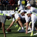 The lines get set for the snap during Pro Bowl practice Thursday, Jan. 22, 2015. (Photo by Adam Green/Arizona Sports)